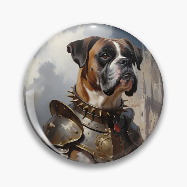 Item preview, Armored Boxer Dog Knight Medieval Fantasy Warrior Art designed and sold by cr6zym1nd.