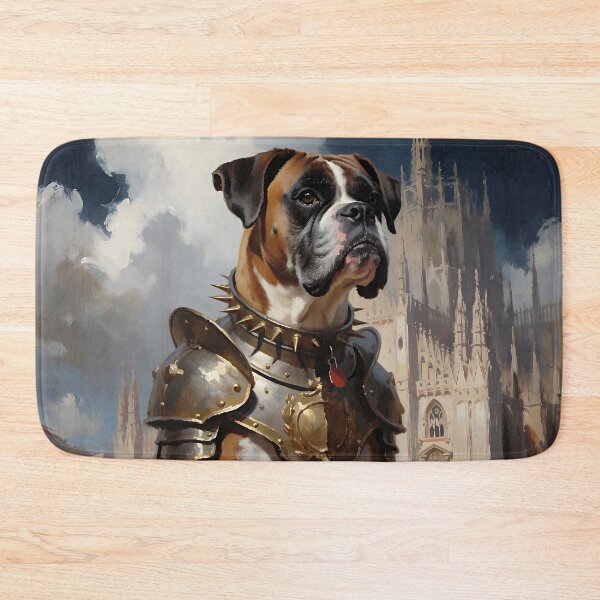 Item preview, Armored Boxer Dog Knight Medieval Fantasy Warrior Art designed and sold by cr6zym1nd.