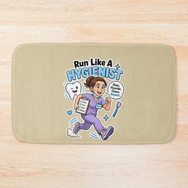 Item preview, Run Like A Hygienist Funny Dental Sticker Design designed and sold by Panom Suavichien.