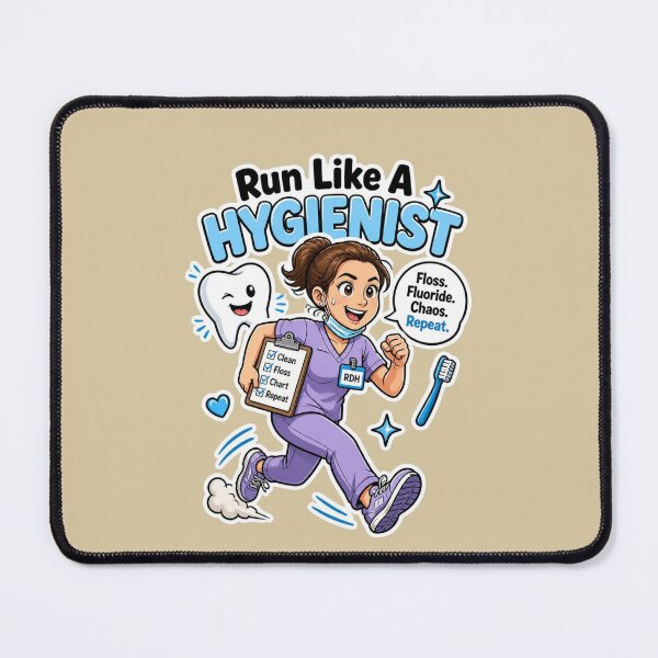 Item preview, Run Like A Hygienist Funny Dental Sticker Design designed and sold by Panom Suavichien.