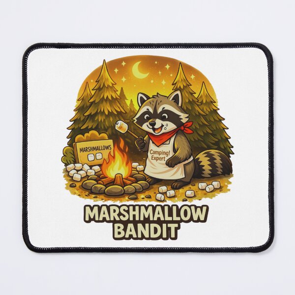Item preview, Marshmallow Bandit Cute Camping Raccoon Illustration designed and sold by GabeMountainArt.
