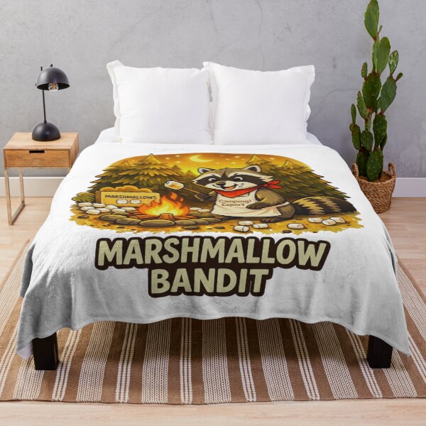 Item preview, Marshmallow Bandit Cute Camping Raccoon Illustration designed and sold by GabeMountainArt.