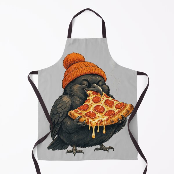 Item preview, Cute Raven Eating Pizza Funny Crow In Beanie designed and sold by CF_VintageDesign.