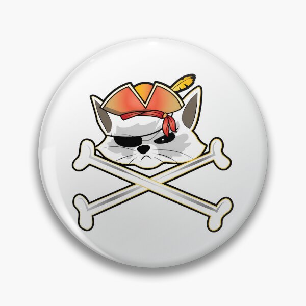 Item preview, Pirate Cat with Crossed Bones Graphic Art designed and sold by GiaoCalonas.