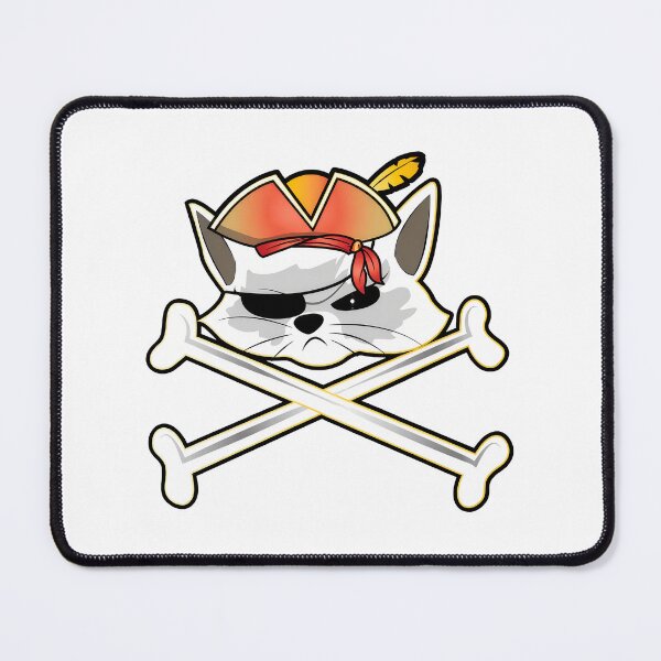 Item preview, Pirate Cat with Crossed Bones Graphic Art designed and sold by GiaoCalonas.