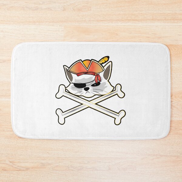 Item preview, Pirate Cat with Crossed Bones Graphic Art designed and sold by GiaoCalonas.