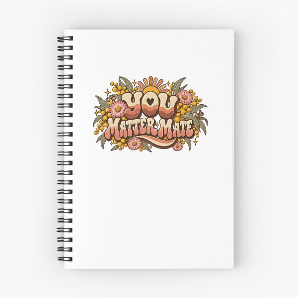 Item preview, You Matter Mate Retro Aussie Mental Health Wattle Everlasting Daisy Gum designed and sold by Yellowriversss.