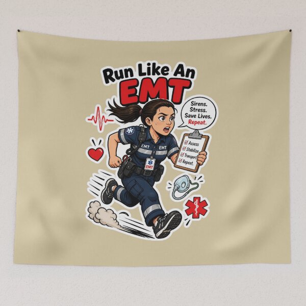 Item preview, Run Like An EMT Funny Paramedic Sticker Design designed and sold by Panom Suavichien.