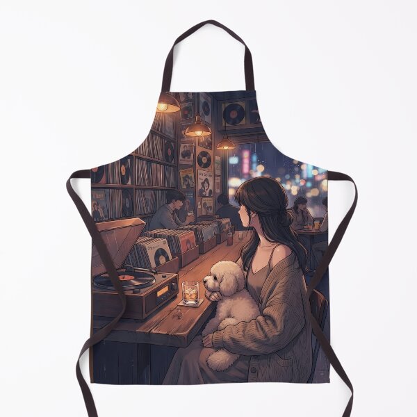 Item preview, Retro Vinyl Bar Night in Seoul: Cozy Vibes with a Cute Dog & Whiskey designed and sold by SOOstudio73.