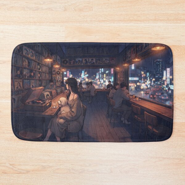 Item preview, Retro Vinyl Bar Night in Seoul: Cozy Vibes with a Cute Dog & Whiskey designed and sold by SOOstudio73.