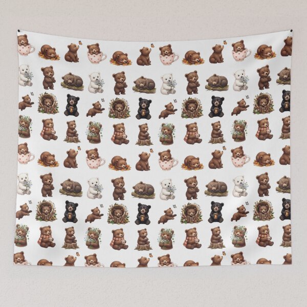 Item preview, Cute Baby Bear Watercolor Aesthetic Sticker Sheet designed and sold by Rehnair.