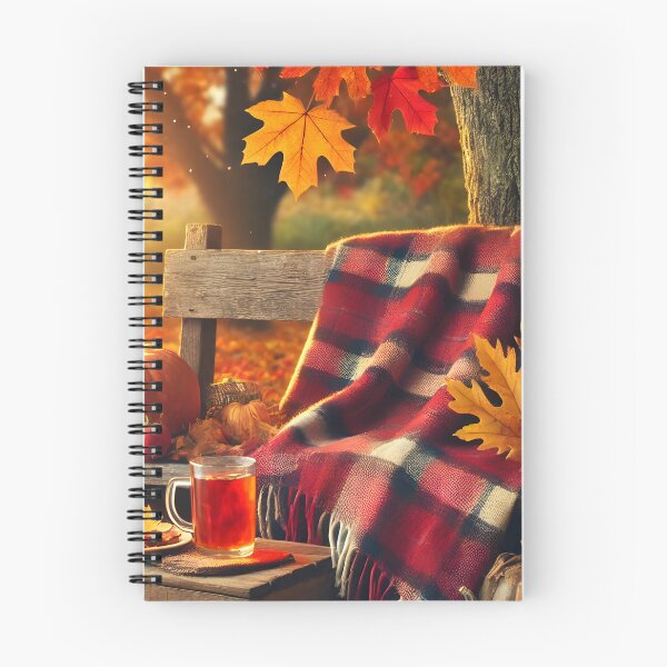 Item preview, Cozy Autumn Porch Art, Fall Pumpkins and Plaid Blanket, Warm Seasonal Wall Decor   designed and sold by NarjaShop.