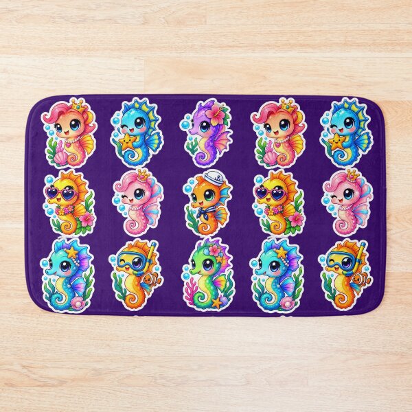 Item preview, Cute Kawaii Seahorse Stickers Pack of 9 designed and sold by KrishAuraa.