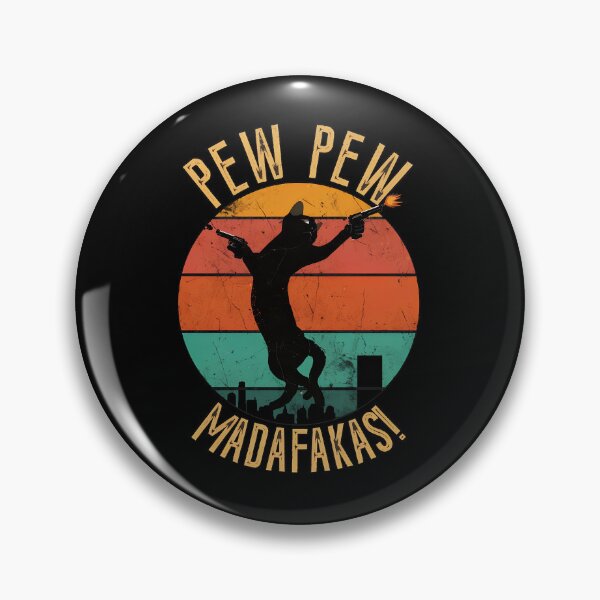 Item preview, Retro Cat Pew Pew Madafakas Sunset designed and sold by GiaoCalonas.