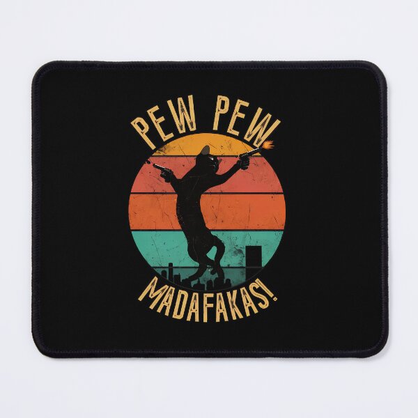 Item preview, Retro Cat Pew Pew Madafakas Sunset designed and sold by GiaoCalonas.