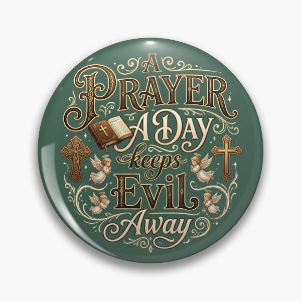 Item preview, A Prayer A Day Keeps Evil Away - Christian Faith Typography designed and sold by digitalbob60.