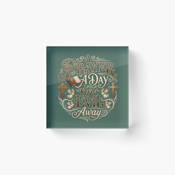 Item preview, A Prayer A Day Keeps Evil Away - Christian Faith Typography designed and sold by digitalbob60.