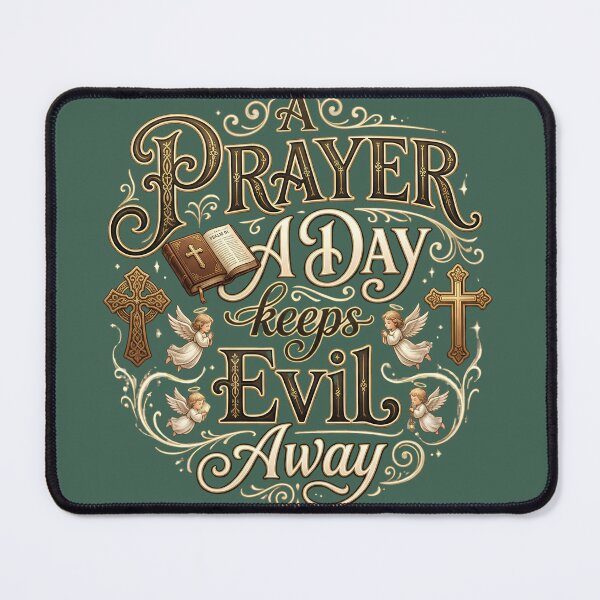 Item preview, A Prayer A Day Keeps Evil Away - Christian Faith Typography designed and sold by digitalbob60.