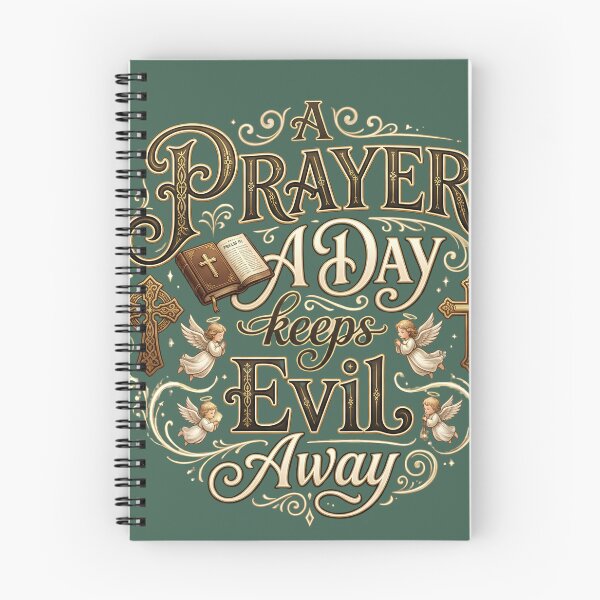 Item preview, A Prayer A Day Keeps Evil Away - Christian Faith Typography designed and sold by digitalbob60.