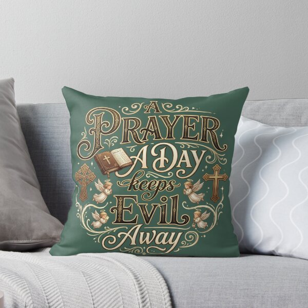 Item preview, A Prayer A Day Keeps Evil Away - Christian Faith Typography designed and sold by digitalbob60.