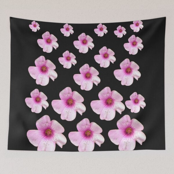 Item preview, Dainty Pink Oxalis Wood Sorrel Scattered Floral Pattern designed and sold by BalkanBloom.