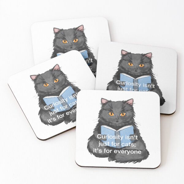 Item preview, Reading Black Cat CuriousQuote Book Lover Gift designed and sold by LafinaArt.