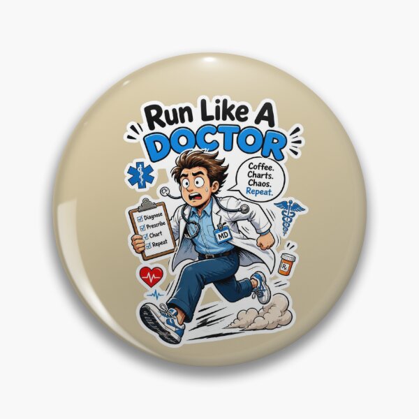 Item preview, Run Like A Doctor Funny Physician Sticker Design designed and sold by Panom Suavichien.