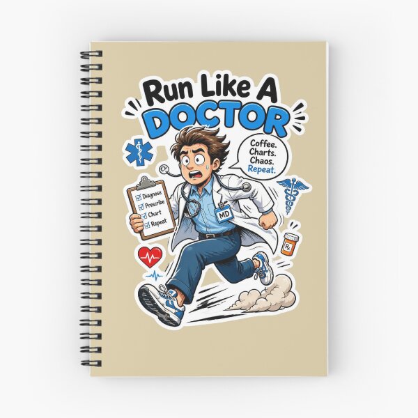 Item preview, Run Like A Doctor Funny Physician Sticker Design designed and sold by Panom Suavichien.