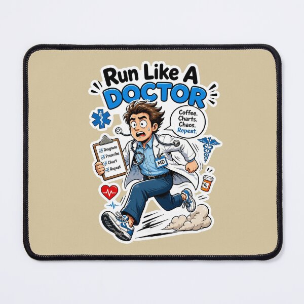 Item preview, Run Like A Doctor Funny Physician Sticker Design designed and sold by Panom Suavichien.
