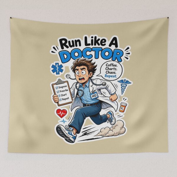Item preview, Run Like A Doctor Funny Physician Sticker Design designed and sold by Panom Suavichien.