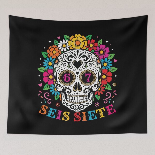 Item preview, Seis Syete 67 Meme Muertos Day Of Dead Halloween designed and sold by ShirTomDesigns.