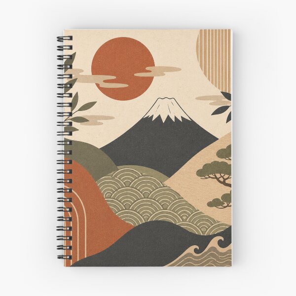 Item preview, Japanese Calm – Abstract Mountain & Rising Sun Landscape designed and sold by 50Pxels.