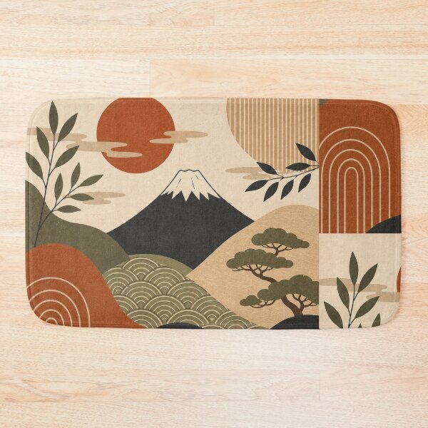 Item preview, Japanese Calm – Abstract Mountain & Rising Sun Landscape designed and sold by 50Pxels.