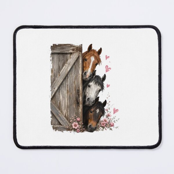 Item preview, Rustic Barn Door Horses Floral Country designed and sold by roartusa.