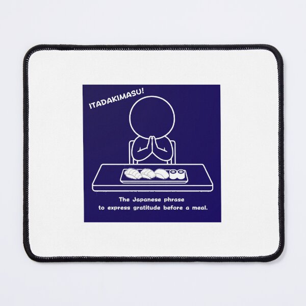 Item preview, Itadakimasu - Japanese Phrase To Express Gratitude Before A Meal(White Line) designed and sold by japan-picto.