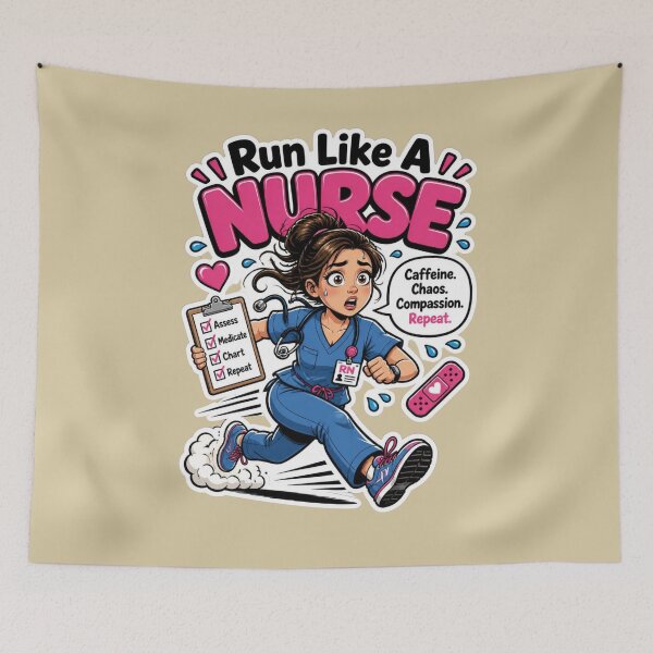 Item preview, Run Like A Nurse Funny Healthcare Sticker Design designed and sold by Panom Suavichien.