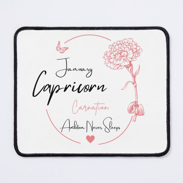 Item preview, January Capricorn Carnation | Ambition Never Sleeps Zodiac Design designed and sold by FlareCraftStudio.
