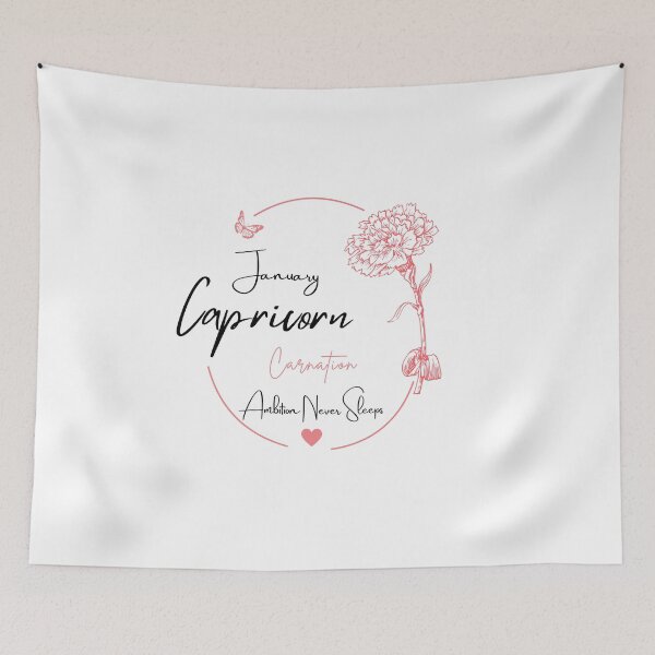 Item preview, January Capricorn Carnation | Ambition Never Sleeps Zodiac Design designed and sold by FlareCraftStudio.