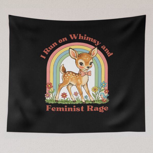 Item preview, Whimsy Feminist Rage Cute Deer Feminist Woodland Empowerment Design designed and sold by TheCozyCarrier.