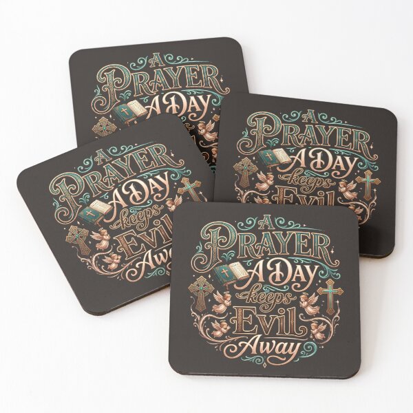 Item preview, A Prayer A Day Keeps Evil Away - Christian Faith Typography designed and sold by digitalbob60.