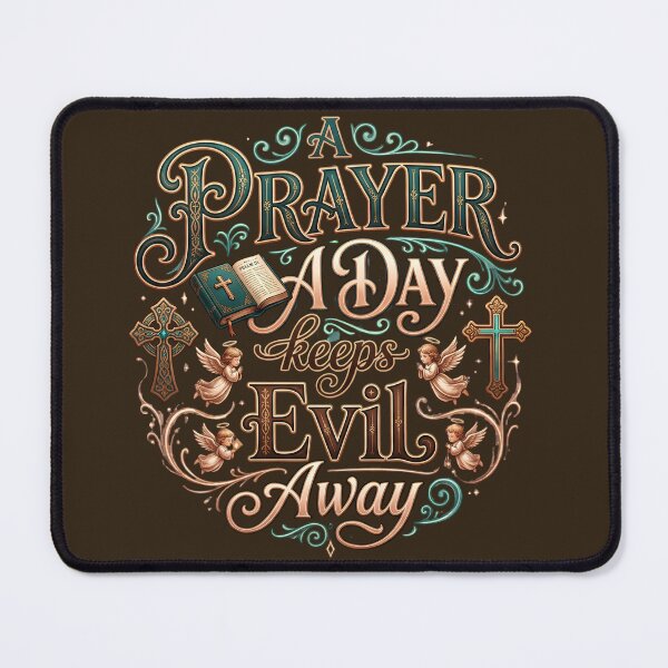 Item preview, A Prayer A Day Keeps Evil Away - Christian Faith Typography designed and sold by digitalbob60.