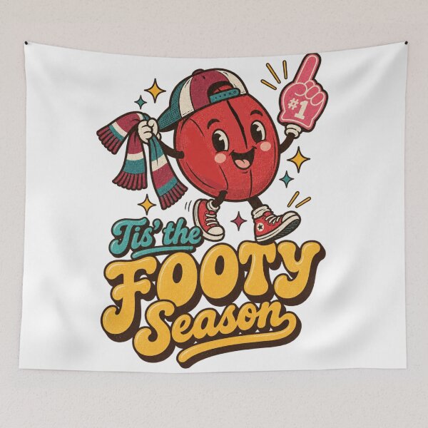Item preview, Tis The Footy Season Cute Retro Aussie Rules Footy Mascot Fan  designed and sold by Yellowriversss.