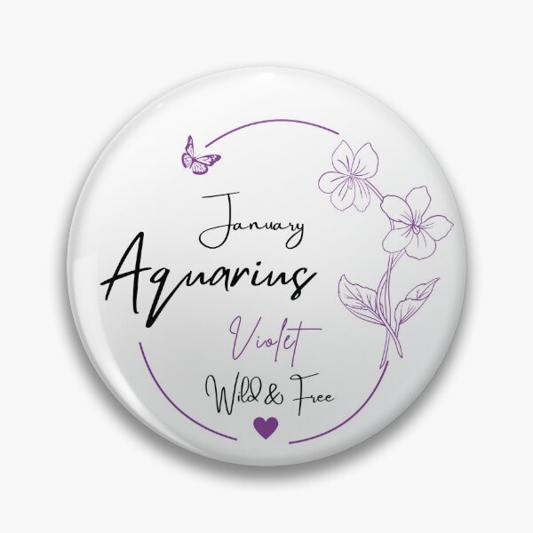 Artikelvorschau, Januar Wassermann Violett | Wild & Free Sternzeichen Design entworfen und verkauft von FlareCraftStudio.