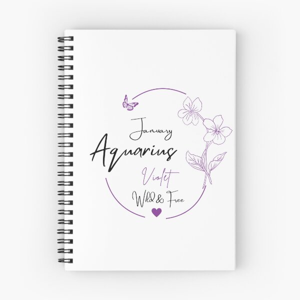 Artikelvorschau, Januar Wassermann Violett | Wild & Free Sternzeichen Design entworfen und verkauft von FlareCraftStudio.