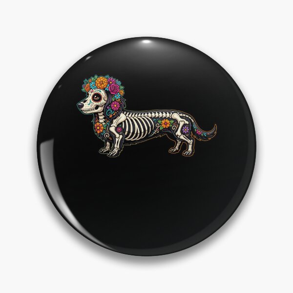 Item preview, Mexican Floral Muertos Day Of Dead Dachshund designed and sold by ShirTomDesigns.