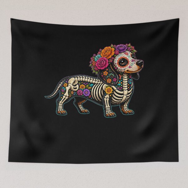 Item preview, Mexican Dachshund Muertos Day Of Dead Halloween designed and sold by ShirTomDesigns.