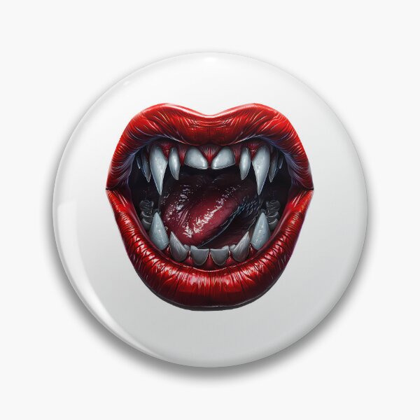 Item preview, Fangs and Red Lips Vampire Gothic Horror Design designed and sold by Marcu Ioachim.