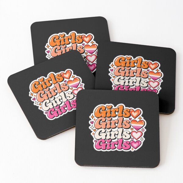Item preview, Girls Girls Girls Girls – Lesbian Pride designed and sold by Brave Little Mess Club.