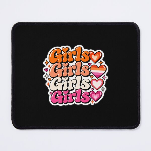 Item preview, Girls Girls Girls Girls – Lesbian Pride designed and sold by Brave Little Mess Club.