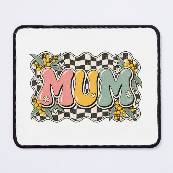 Item preview, MUM Wattle Checkerboard Retro Pastel Aussie Mum Wattle Flower Mothers Day designed and sold by Yellowriversss.